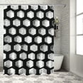 thumbnail image 1 of sports shower curtain, football vivid pattern, sports theme, geometric modern design, fabric bathroom decoration  , various specifications (including hooks), 1 of 7