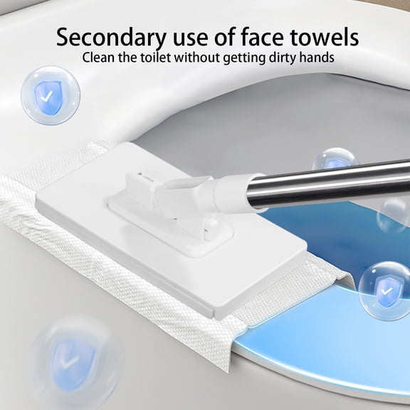 sposable Mop With Pressure Clamping System - No Hand Washing, One Button Change, Automatic Cloth Fixing, 39Inch Extended Handle For Tight Spaces, Ceilings, Floors