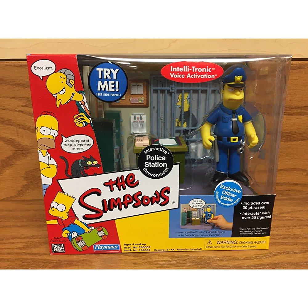 springfield police station & exclusive officer eddie the simpsons world of  springfield interactive environement & action figure