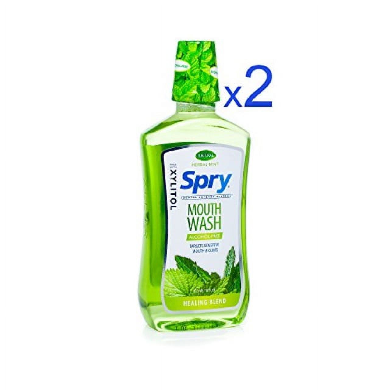 spry alcoholfree xylitol mouthwash, natural herbal mint, healing blend