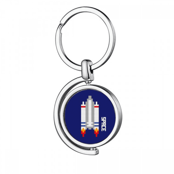spship rocket universe rotating keychain metal keyring holder