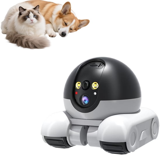 spyboo robot,1080P Dual‑Camera Setup, Mobile Indoor Surveillance Cam Featuring Two‑Way Audio, Low‑Light Viewing Function, Smartphone App Operated, Handy for Pet Supervision