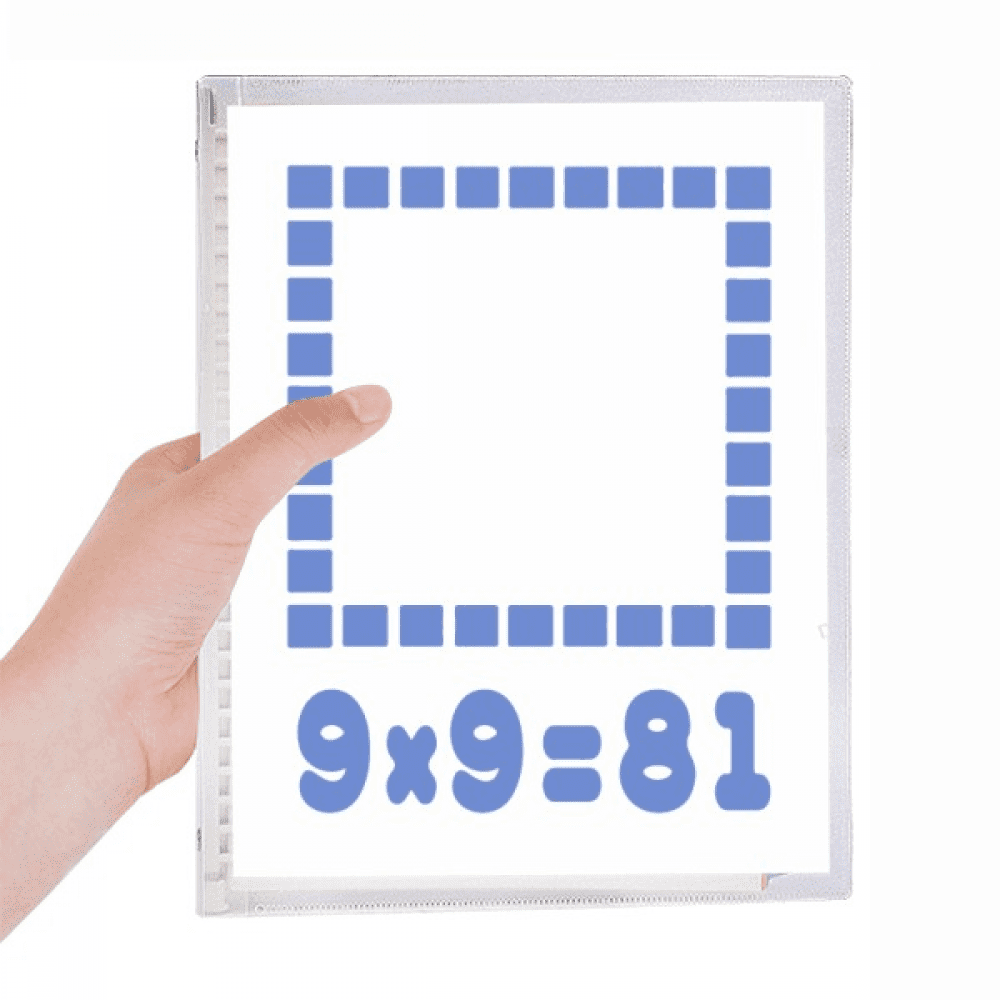 square area blue illustration pattern notebook loose diary refillable journal statiry