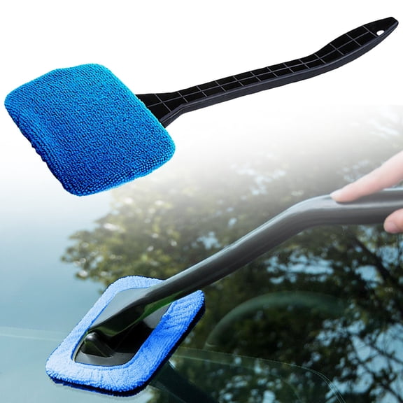 squeegee Car Window Cleaner Brush Kit Windshield Wiper Microfiber Cleaning Wash Long Handle glass wiper(Dark Blue-1PCS)