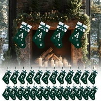 sroue Christmas Stocking, Polyester Vintage Farmhouse Christmas Stocking with Initials, Christmas Stocking Personalized with Letters, Christmas Ornaments for Decoration, Girls, Boys and Kids