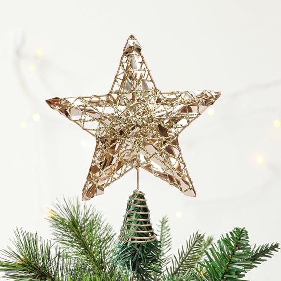 sruoe Christmas Topper, Iron Christmas Tree Topper, Vintage Rustic Western Christmas Star Topper for Christmas Tree, Christmas decoration, Indoor, Outdoor