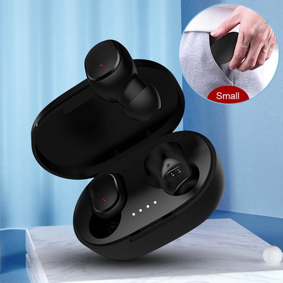 sruoe Wireless Bluetooth Earbuds, Black Bluetooth 5.1 HiFi Stereo Sound Mini In-Ear Headphones with Noise Isolation for Mobile Phone, Home Leisure