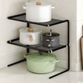 thumbnail image 1 of sruoe 2-Tier Desktop Storage Rack for Kitchen, Kitchen Counter Shelves, Cupboard Storage Organizer, Desktop Supplies Dresser Organization Storage Rack for Office Bedroom Clothing Study Storage, iron, 1 of 6