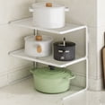 thumbnail image 1 of sruoe 2-Tier Desktop Storage Rack for Kitchen, Kitchen Counter Shelves, Cupboard Storage Organizer, Desktop Supplies Dresser Organization Storage Rack for Office Bedroom Clothing Study Storage, iron, 1 of 6