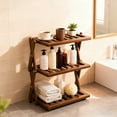 thumbnail image 1 of sruoe 2-Tier Wooden Mug Rack Countertop, Desktop Cup Holder Organizer,Organizer Rack, Desktop Storage Rack for Toiletries Cosmetic Spice Rack, Shelving Unit for kitchen Home Coffee Station Cabinet, 1 of 6
