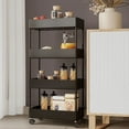 thumbnail image 1 of sruoe 4-Tier Rolling Storage Carts, Shelving Unit Rolling Storage Cart, Storage Cart with Wheels, Utility Shelving Unit, Freestanding Utility Shelving Unit for Office Bathroom Kitchen Laundry Room, 1 of 6