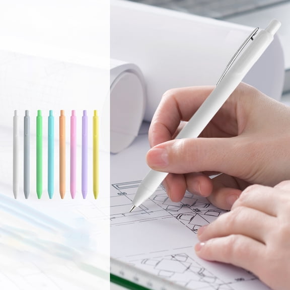 sruoe 8 Pack Ballpoint Pens, Pastel Multicolor Liquid Ink Gel Pens, 0.5mm Fine Tip Fast-Drying Rollerball Pens with 40ml Total Ink for Daily Office Home Stationery Use