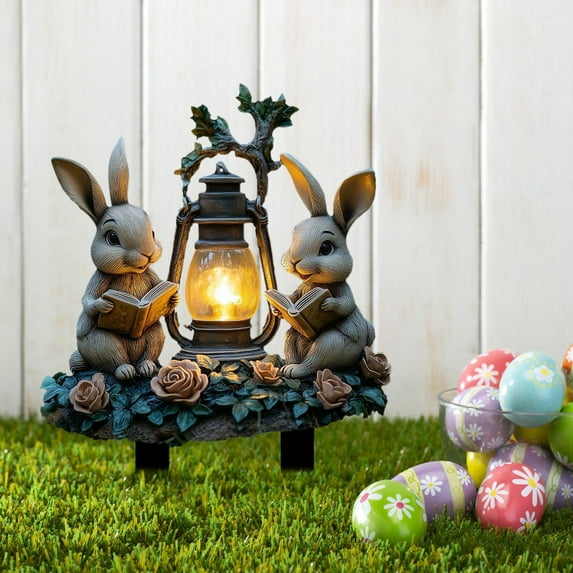 sruoe Acrylic Garden Stakes Decor, Gardening Pot Decorations, Outdoor Flower Fairy Statues, Cute Garden Decor, Bunny Ground Insert Garden Decoration, Durable for Patio, Flower Beds Garden Ground Plug