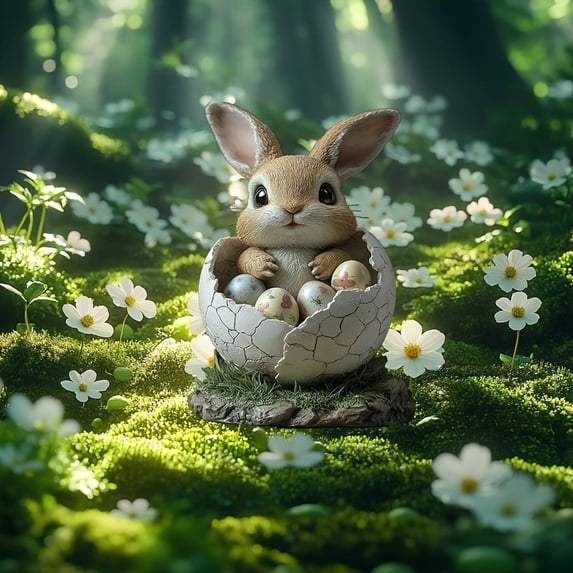 sruoe Acrylic Patio Decor, Garden Fairy Statues, Easter Colored Eggs Ground Insertion, Stake Garden Accessories, Planter Pots Decor, Outdoor Lawn Ornament for Home, Yard Art Decorations