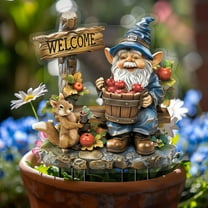 sruoe Acrylic Patio Decor, Garden Fairy Statues, Fall Flower Pot Decoration, 2D Flower Pot Stake Garden Accessories, Planter Pots Decor, Outdoor Lawn Ornament for Home, Yard Art Decorations