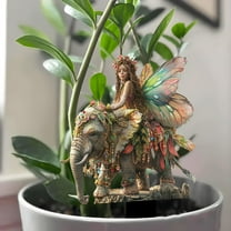 sruoe Acrylic Patio Decor, Garden Fairy Statues, Fall Flower Pot Decoration, 2D Flower Pot Stake Garden Accessories, Planter Pots Decor, Outdoor Lawn Ornament for Home, Yard Art Decorations