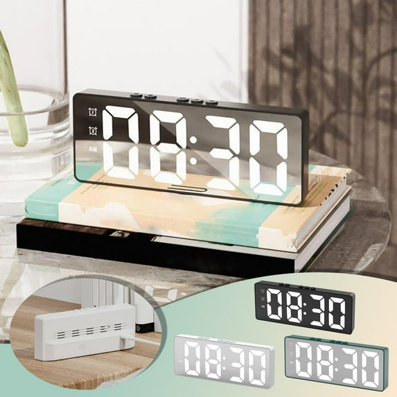 sruoe Alarm Clock, Clock Alarm Bedside, Clock Alarm Digital, Alarm Clocks for Bedrooms, Small Alarm Clock, Vibrating Alarm Clock, Projection Rectangular, Plastic