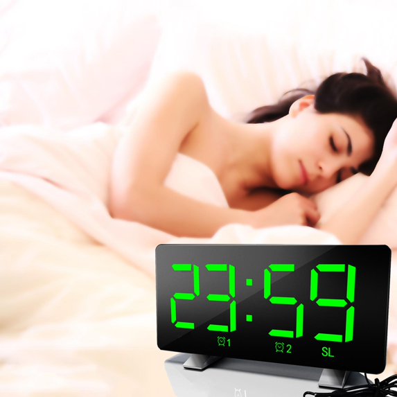 sruoe Alarm Clock, Clock Alarm Bedside, Clock Alarm Digital, LED Alarm Clocks for Bedrooms, Small Alarm Clock, Vibrating Alarm Clock, Projection Rectangular, Plastic