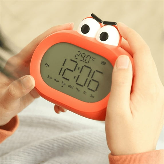 sruoe Alarm Clock, Digital Clock, Alarm Clock for Heavy Sleepers Adults, Modern Electric Alarm Clocks, Alarms Clock for Bedroom, Red