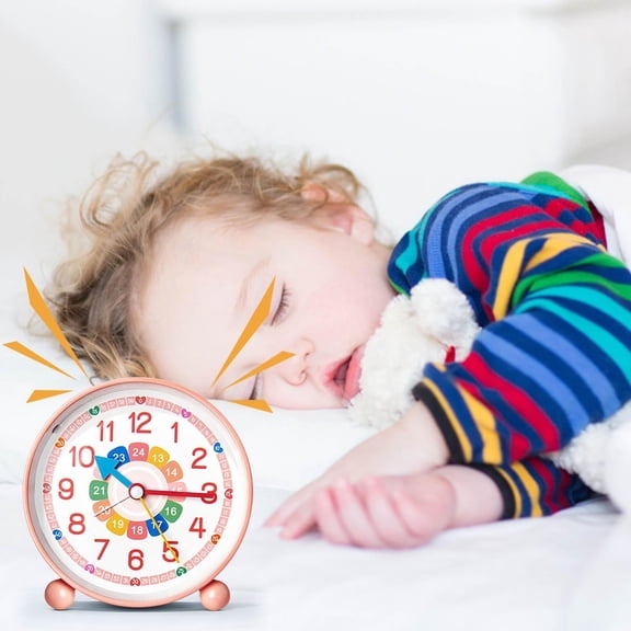 sruoe Alarm Clock, Digital Clock, Alarm Clock for Kids, Silent Study Alarm Clock, Modern Electric Alarm Clocks, Alarms Clock for Bedroom, Pink