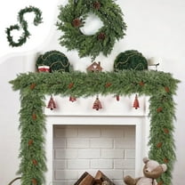 sruoe Artificial Christmas Garland, Faux Greenery Garland, Christmas Garlands Wreaths Rattan, Rose Vine Garland, Fake Hanging Vines for Home Table Door Stairs Fireplace Outdoor Decoration