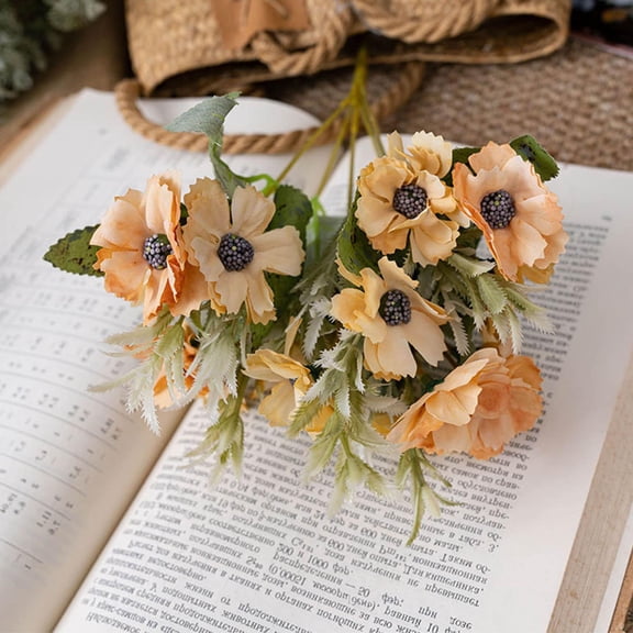 sruoe Artificial Flowers, Bouquet Artificial Flowers, Fake Flowers, Spring Contemporary Style Rose Hydrangeas Green Plant Faux Floral for Garden, Birthday, Wedding Decoration Decor