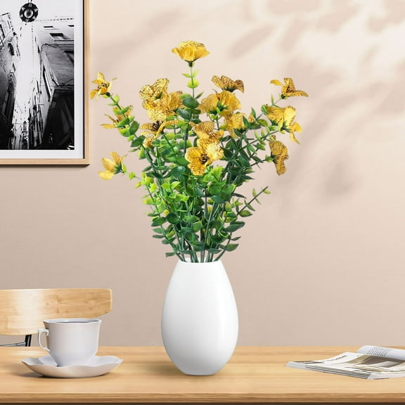 sruoe Artificial Flowers, Fake Flower, Artificial Floral Stems, Outdoor Artificial Flower, Artificial Flowers and Plant, Small Bouquet Faux Flower Arrangements for Home Furnishings Hotel Indoor