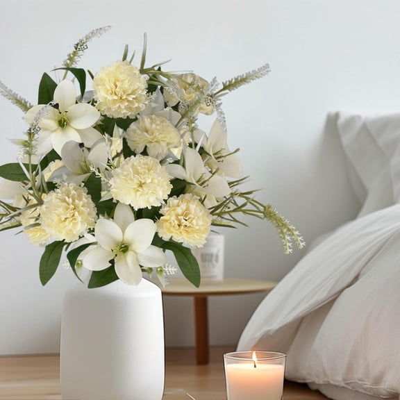 sruoe Artificial Flowers, Fake Flowers to Make Bouquet, Artificial Silk Flowers, Floral Stems, Artificial Flowers for Outdoors, Rose Imitation Flower Bushes for Home Wedding Birthday Decor