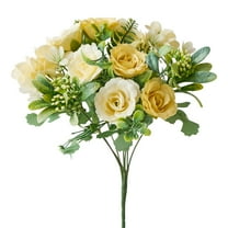 sruoe Artificial Flowers, Fake Flowers to Make Bouquet, Artificial Silk Flowers, Floral Stems, Artificial Flowers for Outdoors, Rose Imitation Flower Bushes for Home Wedding Birthday Decor