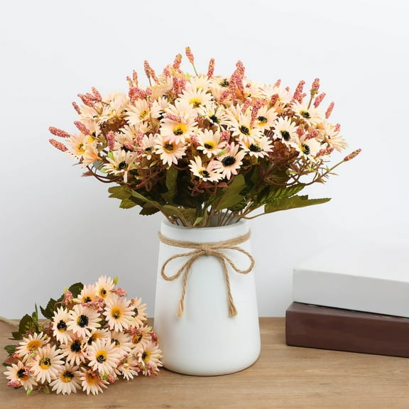 sruoe Artificial Flowers, Fake Flowers to Make Bouquet, Artificial Silk Flowers, Floral Stems, Artificial Flowers for Outdoors, Rose Imitation Flower Bushes for Home Wedding Birthday Decor