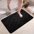 thumbnail image 1 of sruoe Bath Mat Rugs, Bath Mats for Bathroom Floor, Extra Absorbent Quick Dry Bathroom Mats, Washable Bath Rugs and Mats, Bath Carpet for Shower, Polyester, Black, 1 of 6