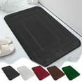 thumbnail image 1 of sruoe Bath Mat Rugs, Bath Mats for Bathroom Floor, Extra Absorbent Quick Dry Bathroom Mats, Washable Bath Rugs and Mats, Bath Carpet for Shower, Polyester, Black, 1 of 6