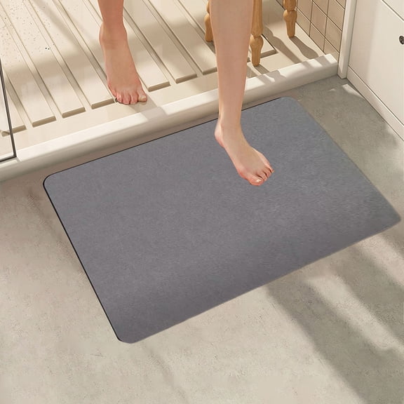 sruoe Bath Mat Rugs, Bath Mats for Bathroom Floor, Extra Absorbent Quick Dry Bathroom Mats, Washable Bath Rugs and Mats, Bath Carpet for Shower, Polyester, Gray