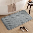 thumbnail image 1 of sruoe Bath Mat Rugs, Bath Mats for Bathroom Floor, Extra Absorbent Quick Dry Bathroom Mats, Washable Bath Rugs and Mats, Bath Carpet for Shower, Polyester, Gray, 1 of 5