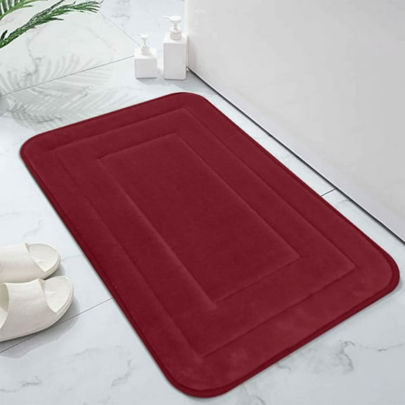 sruoe Bath Mat Rugs, Bath Mats for Bathroom Floor, Extra Absorbent Quick Dry Bathroom Mats, Washable Bath Rugs and Mats, Bath Carpet for Shower, Polyester, Red