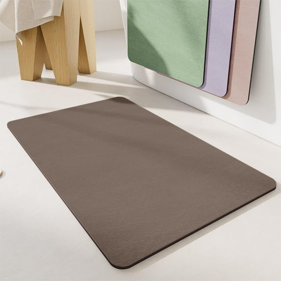 sruoe Bath Rugs, Bath Mats for Bathroom Floor, Bathroom Rugs, Non Slip WaterAbsorbent Stain Resistant Bath Mats, PVC Mat, Bathroom Door Mat Household Use, Coffee