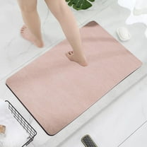 sruoe Bath Rugs, Bath Mats for Bathroom Floor, Bathroom Rugs, Non Slip WaterAbsorbent Stain Resistant Bath Mats, PVC Mat, Bathroom Door Mat Household Use, Pink