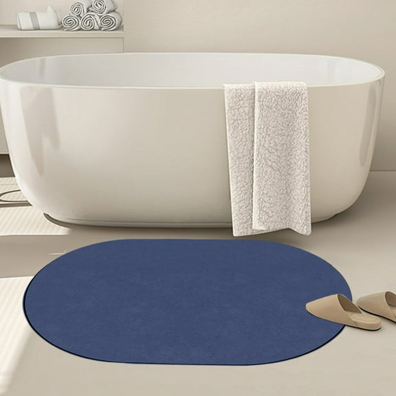 sruoe Bath Rugs, Bath Mats for Bathroom Floor, Bathroom Rugs, Non Slip WaterAbsorbent Stain Resistant Bath Mats, Polyester Mat, Bathroom Door Mat Household Use, Navy