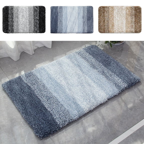 sruoe Bath Rugs, Bath Mats for Bathroom Floor, Bathroom Rugs, Non Slip WaterAbsorbent Stain Resistant Bath Mats, Polyester Mat, Bathroom Door Mat Household Use, Blue