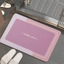 sruoe Bath Rugs, Bath Mats for Bathroom Floor, Bathroom Rugs, Non Slip WaterAbsorbent Stain Resistant Bath Mats, Rubber Mat, Bathroom Door Mat Household Use, Pink