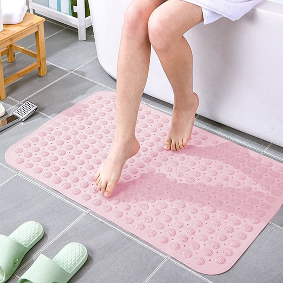 sruoe Bathroom Rugs, Bath Mat for Bathroom Floor 1pcs, Bath Mats for Bathroom Floor Non Slip Non Skid, Rectangular Plastic Floor Mat for Bath Door Household, Pink