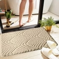 thumbnail image 1 of sruoe Bathroom Rugs, Bath Mat for Bathroom Floor 1pcs, Bath Mats for Bathroom Floor Non Slip Non Skid, Rectangular Polyester Floor Mat for Bath Door Household, Beige, 1 of 5