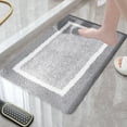 thumbnail image 1 of sruoe Bathroom Rugs, Bath Mat for Bathroom Floor 1pcs, Bath Mats for Bathroom Floor Non Slip Non Skid, Rectangular Polyester Floor Mat for Bath Door Household, Gray, 1 of 5