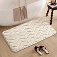 thumbnail image 1 of sruoe Bathroom Rugs, Bath Mat for Bathroom Floor 1pcs, Bath Mats for Bathroom Floor Non Slip Non Skid, Rectangular Polyester Floor Mat for Bath Door Household, Khaki, 1 of 5