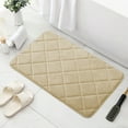 thumbnail image 1 of sruoe Bathroom Rugs, Bath Mat for Bathroom Floor 1pcs, Bath Mats for Bathroom Floor Non Slip Non Skid, Rectangular Polyester Floor Mat for Bath Door Household, Khaki, 1 of 5