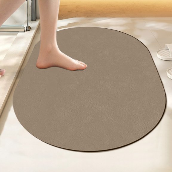 sruoe Bathroom Rugs, Bath Mat for Bathroom Floor 1pcs, Bath Mats for Bathroom Floor Non Slip Non Skid, Rectangular Polyester Floor Mat for Bath Door Household, Khaki