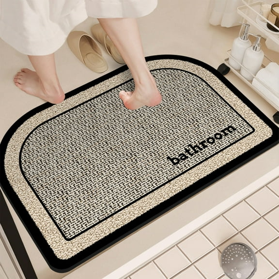 sruoe Bathroom Rugs, Bath Mat for Bathroom Floor 1pcs, Bath Mats for Bathroom Floor Non Slip Non Skid, Rectangular Rubber Floor Mat for Bath Door Household, Black
