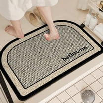 sruoe Bathroom Rugs, Bath Mat for Bathroom Floor 1pcs, Bath Mats for Bathroom Floor Non Slip Non Skid, Rectangular Rubber Floor Mat for Bath Door Household, Black