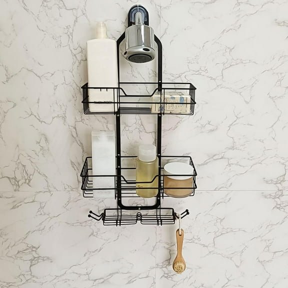 sruoe Bathroom Shelf Storage, Hanging Shower Caddy Organizer, Portable Wraparound Shower Caddies and Organizers, Storage Rack, Bathroom Organizer for Shampoo Bottle Holder