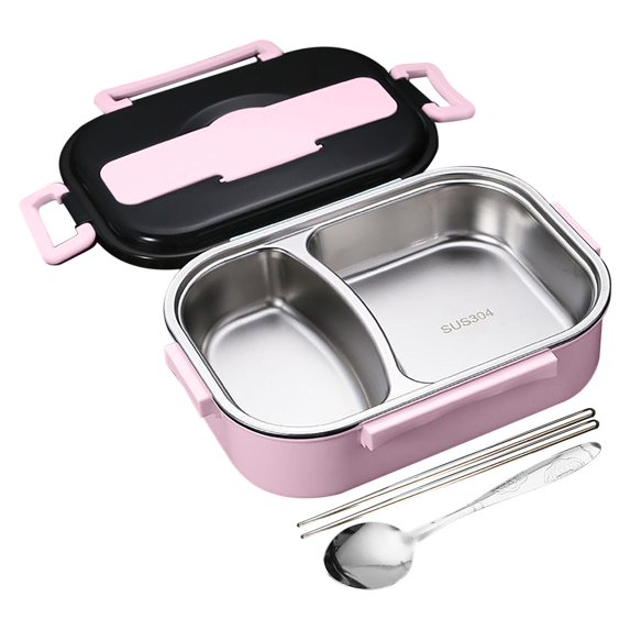 sruoe Bento Box, Bento Boxes with Compartments, Lunch Box Containers Bento, Bento Box for Kids, Unisex, Leakproof Food Storage Snack Fruit Lunch Box for Home, Work, Travel, Stainless Steel